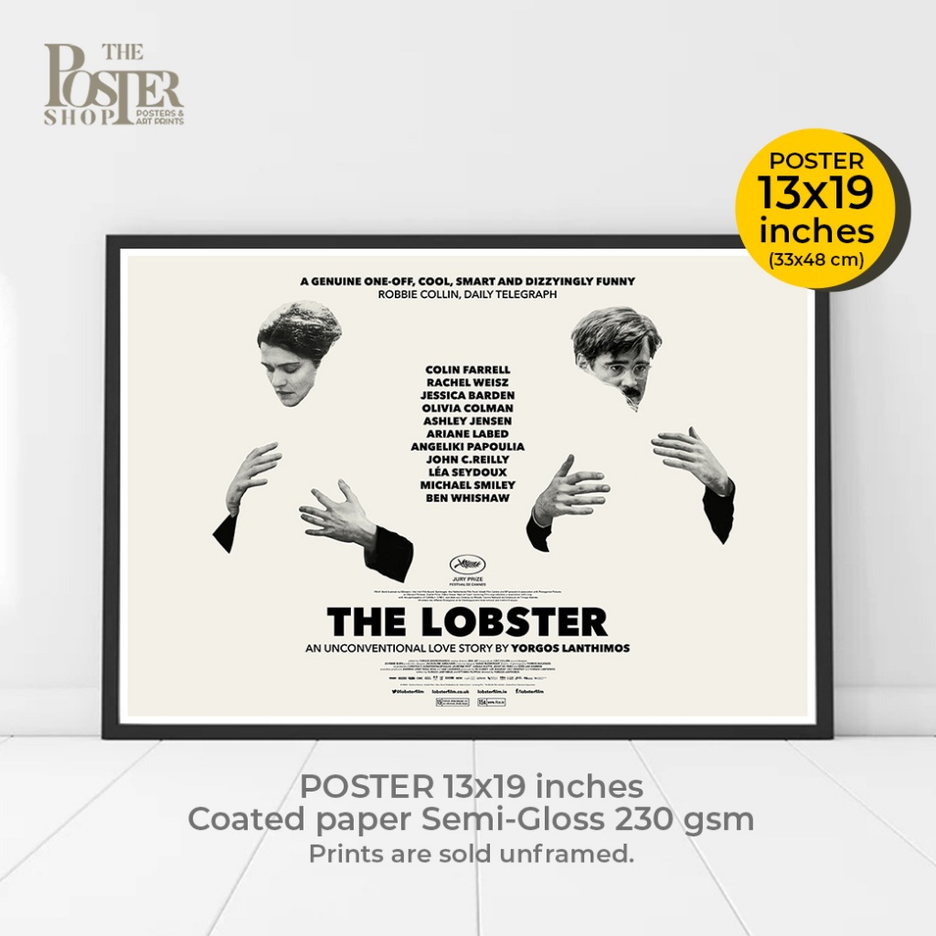 The Lobster (โสดเหงาเป็นล็อบสเตอร์) 2015 สังคมบังคับเราว่า 'จงเหงา' และ 'ห้ามโสด' โปสเตอร์ภาพขนาด 33X48 cm