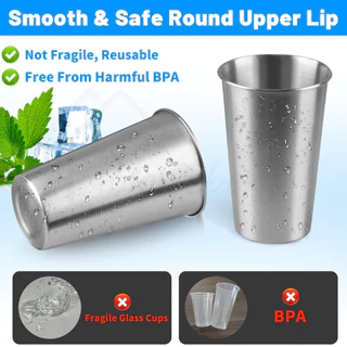 HOMEBERG ถ้วยสแตนเลส แก้วสแตนเลส Pint cup สแตนเลส 304 แก้วสแตนเลสทรงถ้วยเบียร์ แก้วพกพา แก้วน้ำสแตนเลส ถ้วยเบียร์ แก้ว