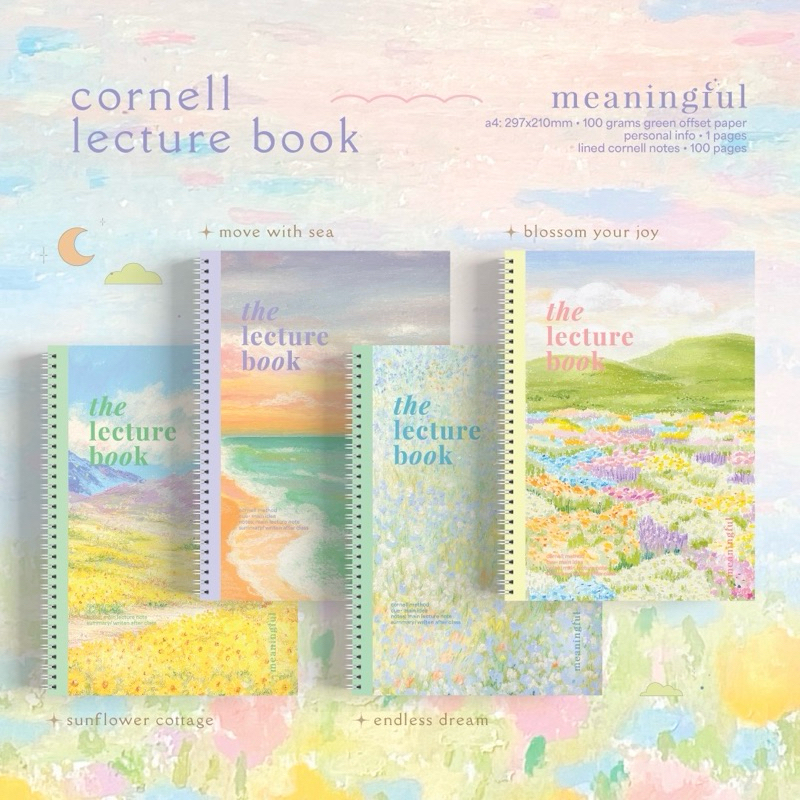 Cornell Lecture book | สมุดจดเลคเชอร์แบบ Cornell notetaking ขนาด A4 Meaningful