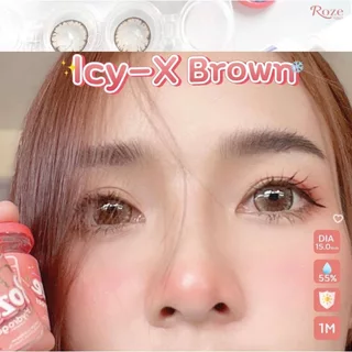 🔥คอนแทคเลนส์ ✨ขนาดบิ๊กอาย โตมาก✨ Icy-X (Rozelens / Kissylens) ✨ Brown / Gray / Black
