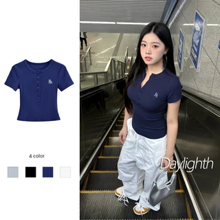 เสื้อยืดแขนสั้นย้อนยุคผู้หญิงเข้ารูปเสื้อยืดปักลำลองเสื้ออเนกประสงค์ เสื้อผ้าผู้หญิง เสื้อ