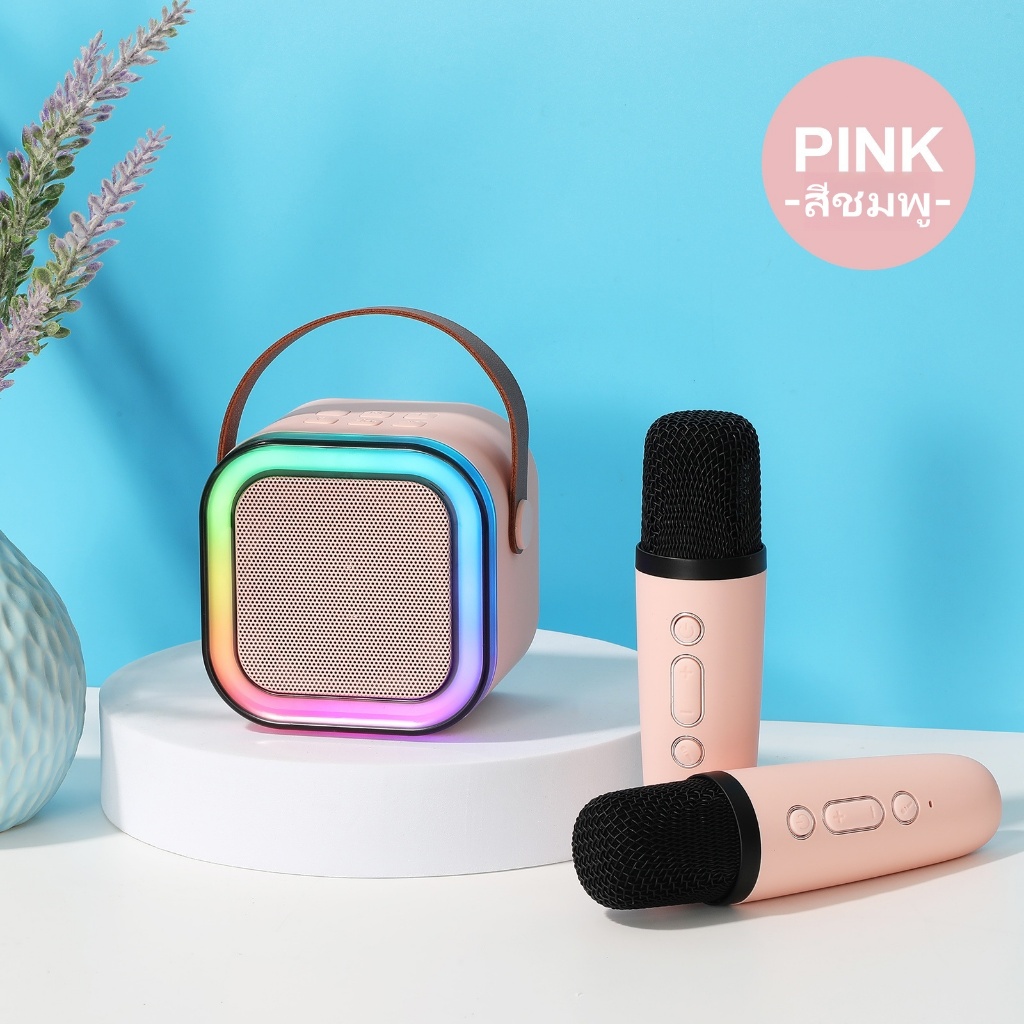 ลำโพงบลูทูธ K12 พร้อมไมโครโฟนสองตัว แบบดั้งเดิม ขนาดเล็ก พร้อมพกพา สำหรับใช้ในการคาราโอเกะไร้สายสำหร
