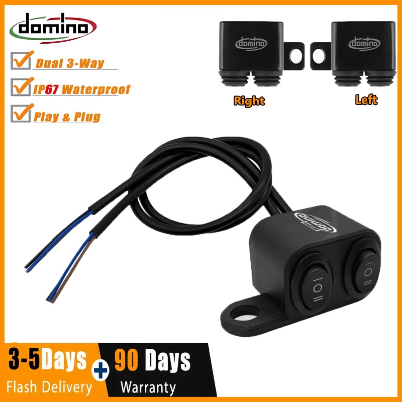 [เก็บเงินปลายทาง] Domino รถจักรยานยนต์ไฟสวิทช์หัวคู่ 2-3 วิธีมินิรถจักรยานยนต์ไฟสวิทช์ที่มีคุณภาพสูงกันน้ำสากล