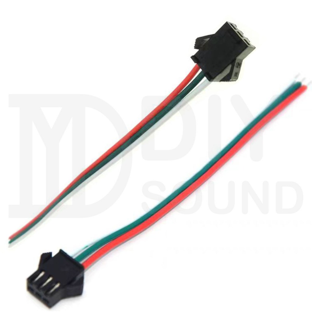 DIYsound 1 ชิ้น JST SM 3Pin Connectors หัวเมีย ขั้วต่อแม่หัว LED แบบไม่ต้องบัดกรี ยาว 10ซม. สำหรับไฟ LED WS2811 WS2812B