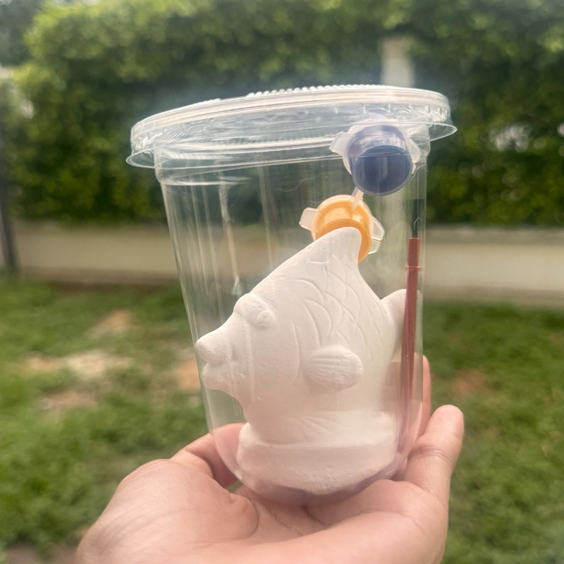 ตุ๊กตาระบายสีปูนปลาสเตอร์✔️<แบบแก้ว >พร้อมสี และ พู่กัน ‼️คละแบบ ‼️คละลาย - รูปที่ 3