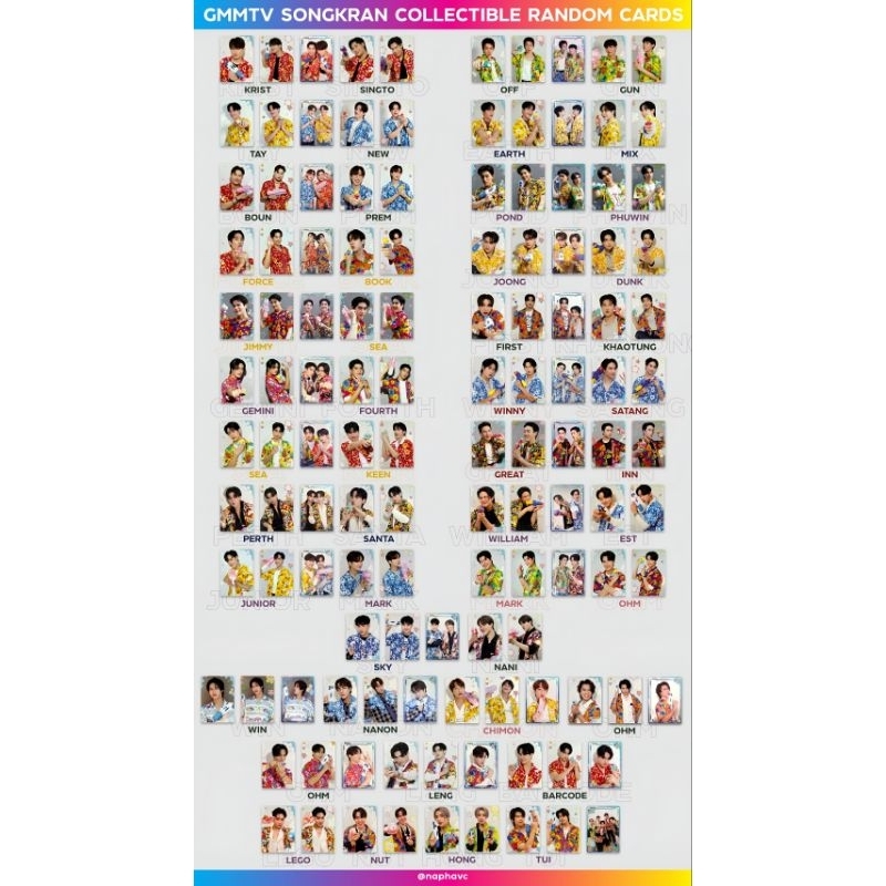 พร้อมส่ง BOYS COLLECTIBLE RANDOM CARD | SONGKRAN COLLECTION