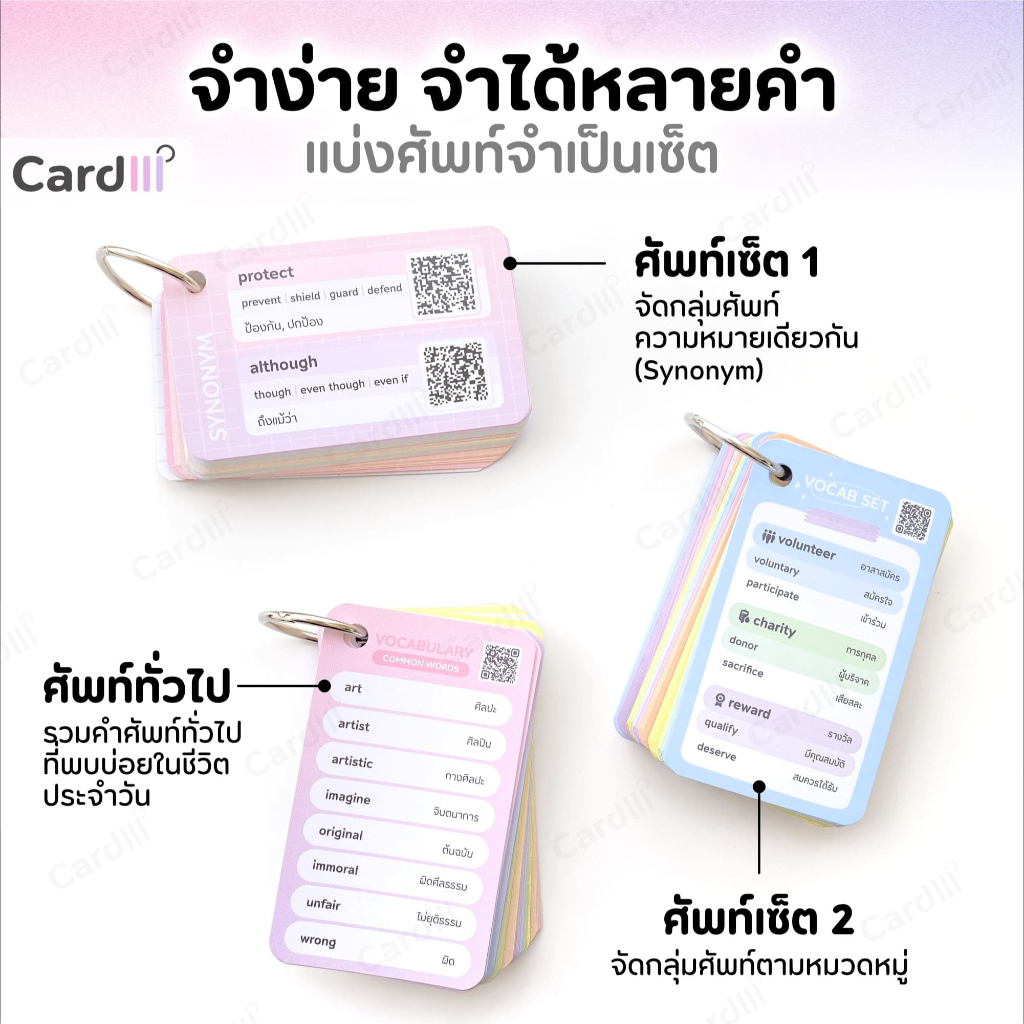 คำศัพท์ อังกฤษ 3000 คำ การ์ดคำศัพท์ เตรียมสอบ IELTS TOEIC กพ ราชการ เข้ามหาลัย บัตรคำศัพท์ ศัพท์เซ็ต