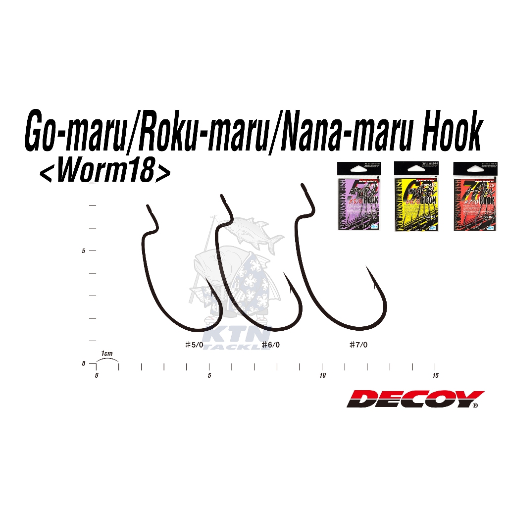 เบ็ดตกปลาเบ็ดหนอนดีคอยล์ เกี่ยวเหยือยางใหญ่ จาก Decoy Worm 18 แข็ง คม ทน ถึก นำเข้าโดย KTN