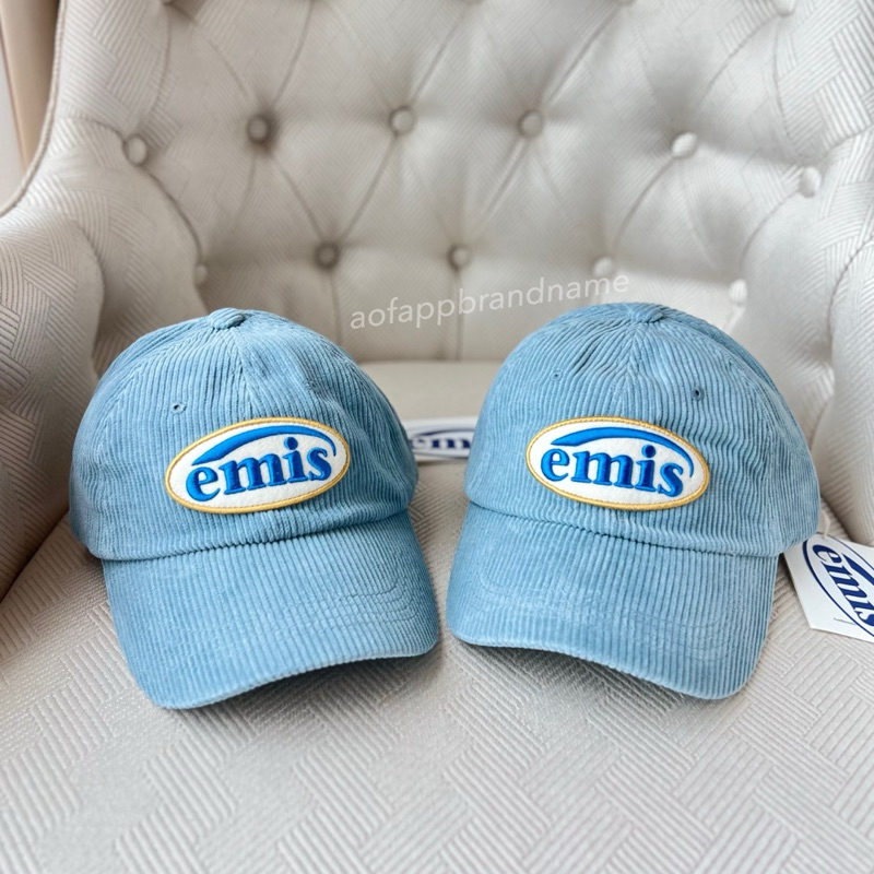 [พร้อมส่ง] ของแท้ หมวกลูกฟูก Emis corduroy wappen ball cap