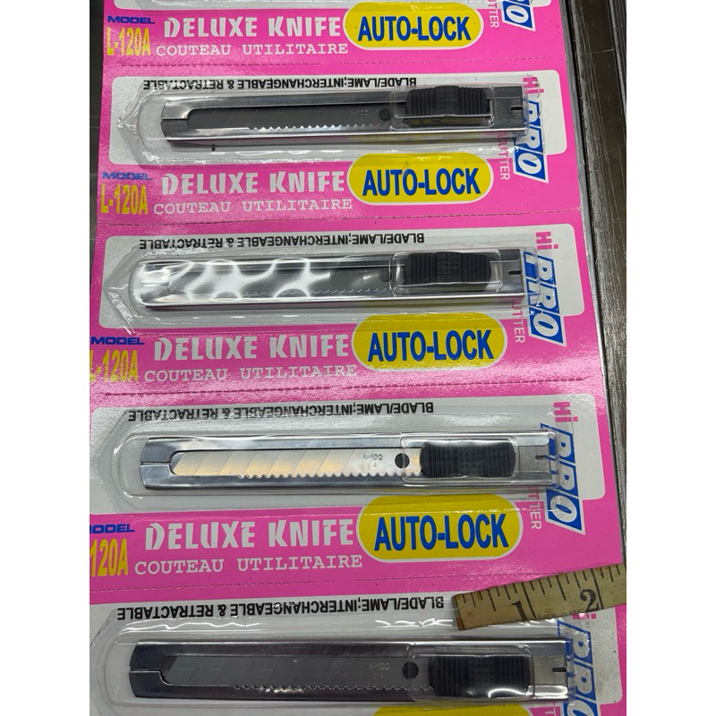 มีดคัตเตอร์ สเตนเลส ยาว 6“ ขนาดใบมีดแบบใหญ่2 เซน auto lock