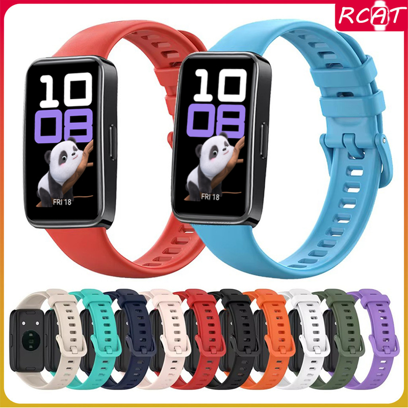 สายรัดซิลิโคนกีฬาอ่อน for Huawei Band 10 9 8 7 Smartwatch สายยางปรับได้ for Huawei Band 6 Pro / Honor Band 6
