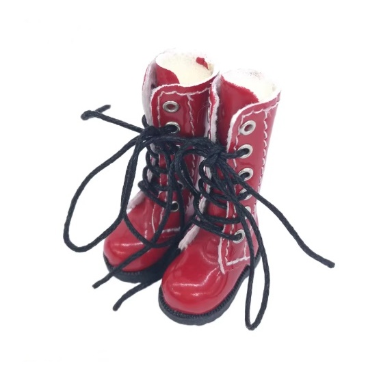 รองเท้าบูท  สำหรับตุ๊กตาบลายธ์ Shoes for blythe doll  BJD 1/6 doll shoes ส่งจากไทย Glossy red