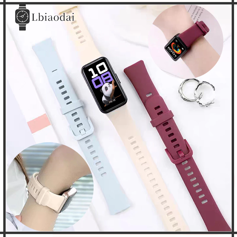 สายซิลิโคนกีฬา for Huawei Band 10 9 8 7 6 / 6 Pro Honor Band 6 7 สายรัดกีฬา Huawei Band 7/6 สายนาฬิกาอุปกรณ์เสริม