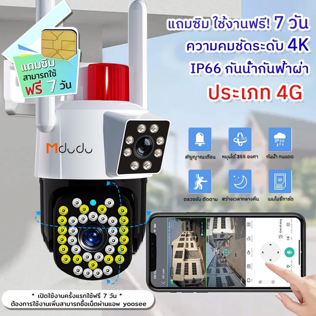 กล้องวงจรปิด YOOSEE 4G รุ่น D23Z พร้อมการเชื่อมต่อ 4G