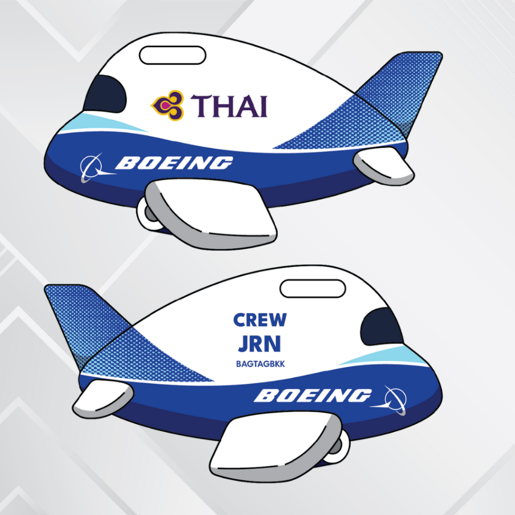 Happylife  Airplane tag - Thailand Airliners  นักบินและลูกเรือ ป้ายแท็กกระเป๋าแบบพกพา ป้ายชื่อนักบิน ห้อยกระเป๋า