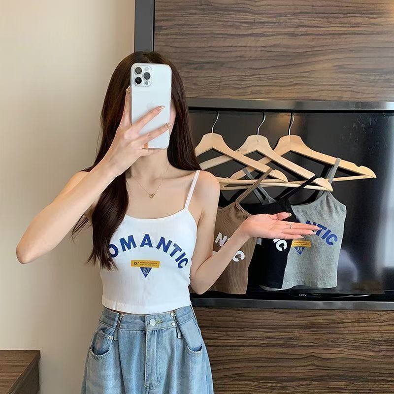 #282พร้อมส่ง เสื้อกล้าม เสื้อแขนกุด น่ารัก แขนกุด สายเดี่ยว เซ็กซี่ มีกระดุม แฟชั่นผู้หญิง สีพื้น สไตล์เกาหลี