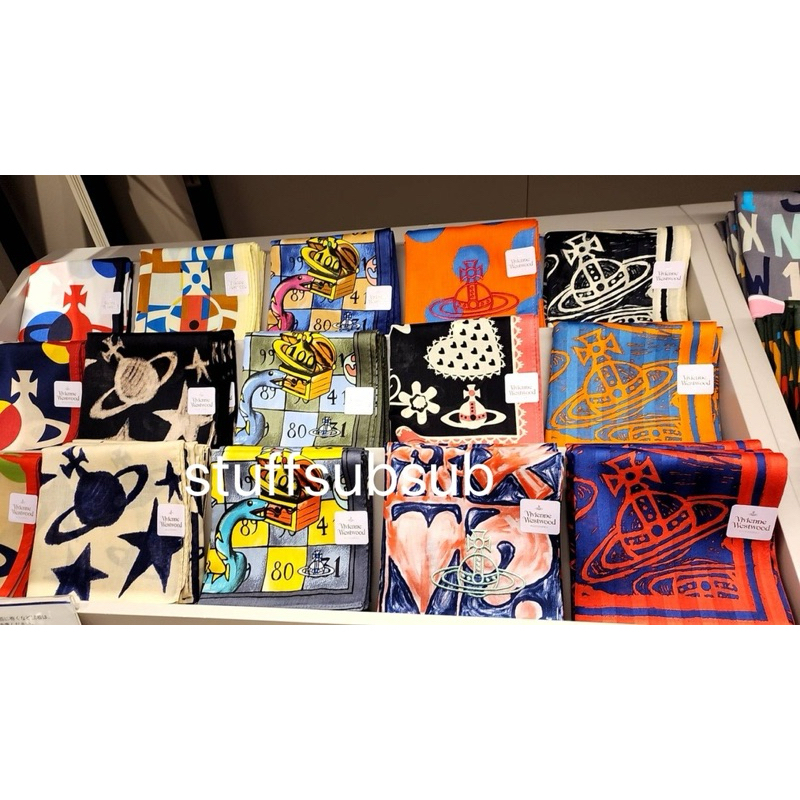 พร้อมส่ง/ของแท้ ผ้าเช็ดหน้า vivienne westwood & polo จากชอปญี่ปุ่น