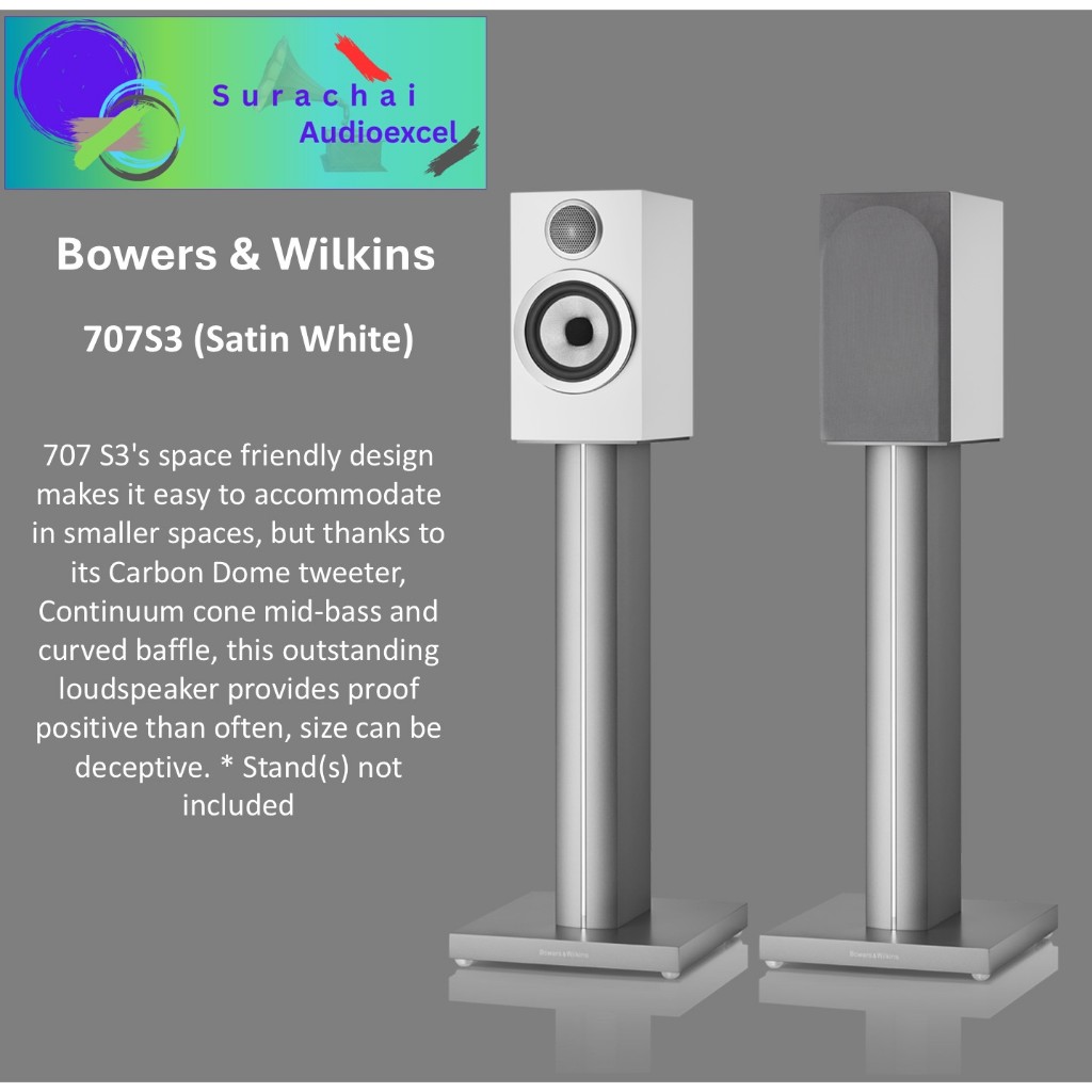B&W : 707S3 (SATIN WHITE)  Bookshelf Speakers