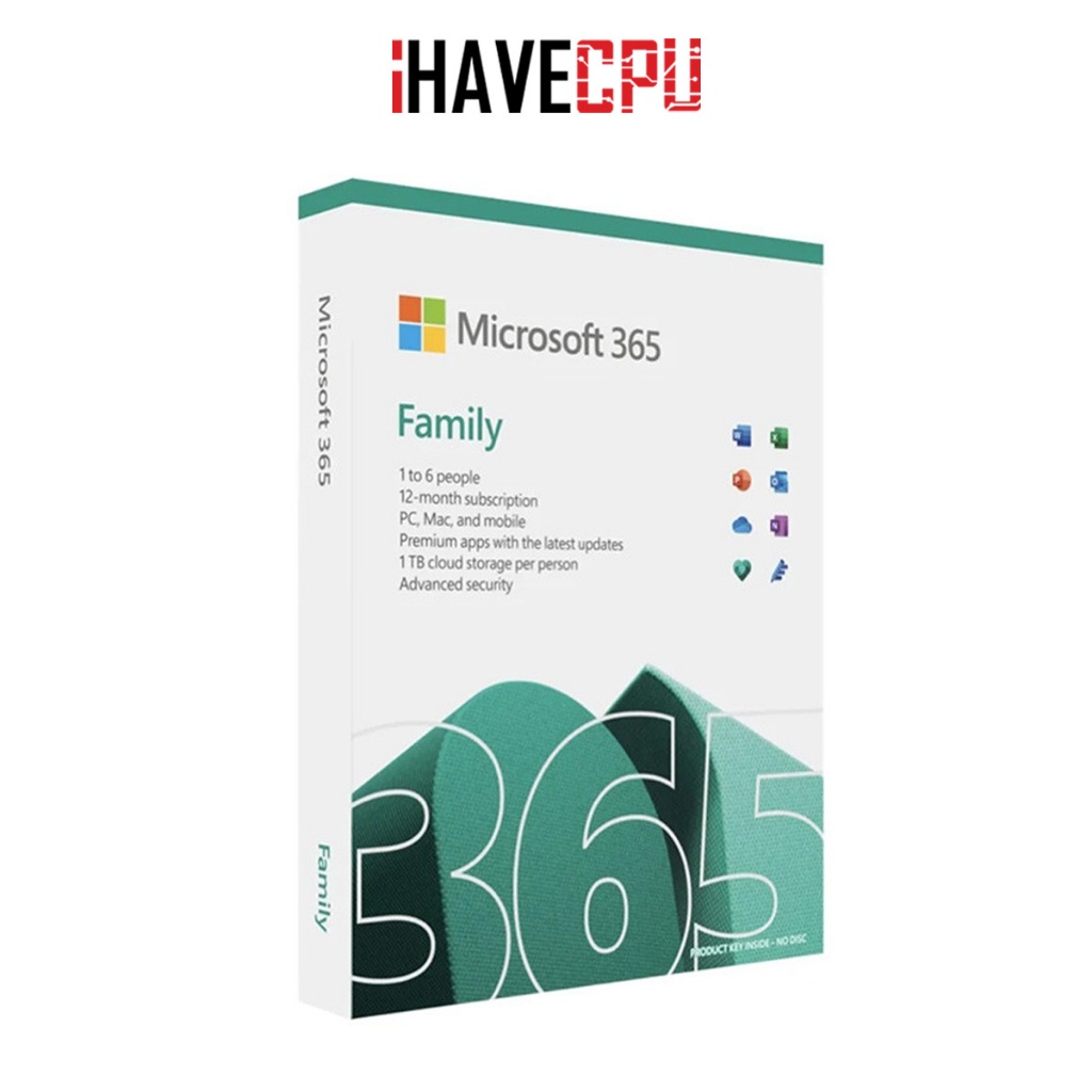 iHAVECPU MICROSOFT OFFICE (ไมโครซอฟท์ออฟฟิศ) M365 FAMILY (FPP) (อายุการใช้งาน 1 ปี)