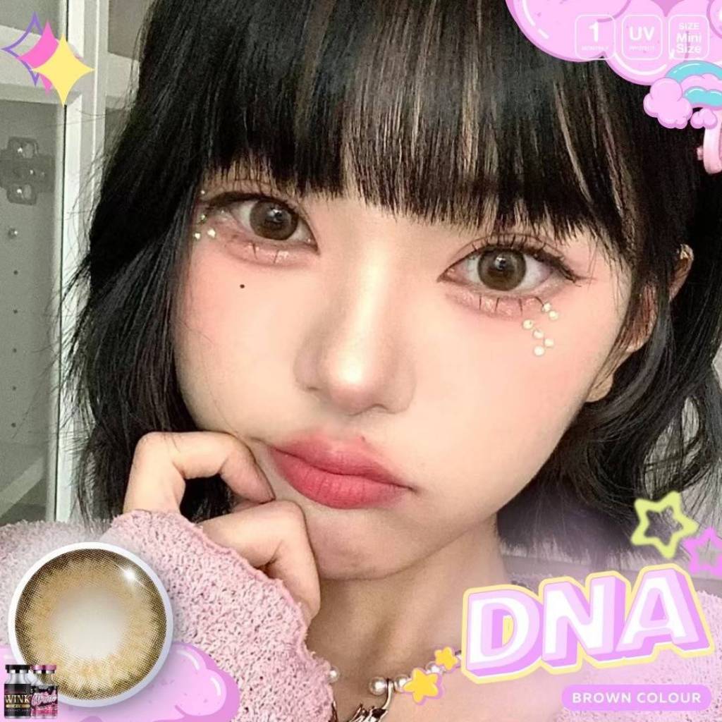 คอนแทคเลนส์ ตาแบ๊ว ✨ขนาดบิ๊กอาย✨Brown/Gray✨ dna