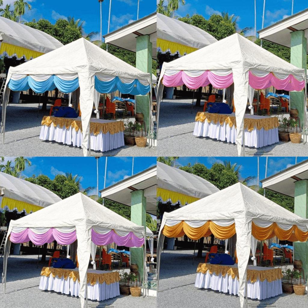 ผ้าประดับตกแต่งสถานที่  ติดราวบันได ติดรั้ว  ผ้าประดับสำเร็จรูป  สองสีทูโทน สินค้าพร้อมส่งผลิตงาน TH - รูปที่ 3