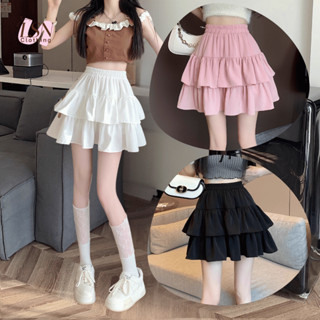 กระโปรงขนมชั้น LSN 003 เนื้อผ้าพริ้ว แนวสาวหวาน ด้านในมีกางเ…