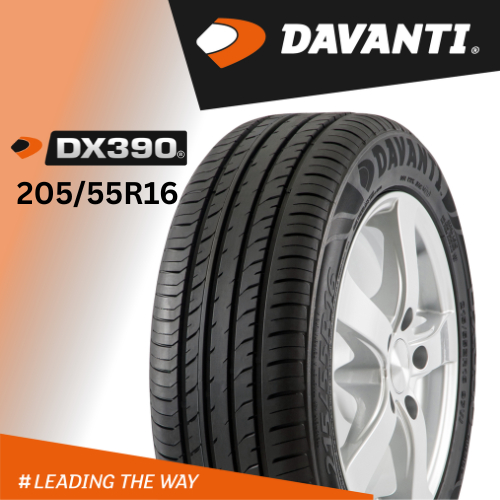 205/55R16 DAVANTI DX390 ยางปี 2025 ราคาพิเศษ ยางรถยนต์ดาวันติ เน้นประหยัดน้ำมัน พร้อม สมรรถนะการรีดน้ำที่ดี