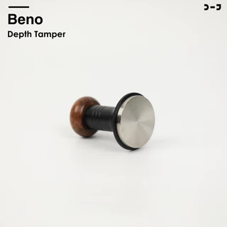 BENO Depth Tamper เเทมเปอร์ที่กดกาแฟแบบสปริง ขนาด 51 53 และ 58 มิล ปรับความลึกได้ง่าย เพียงหมุนที่ด้าม มีบ่า ฐานลายคลื่น