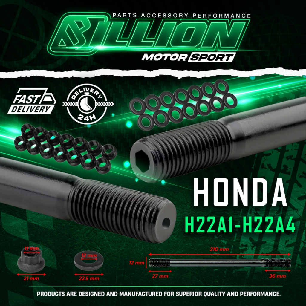 น็อตฝาสูบ Billion HONDA เครื่อง(H22A1-H22A4)
