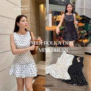Swana.ss - Midi polka dot dress  🖤🤍 XS-XL ชุดเดรส polka dot …