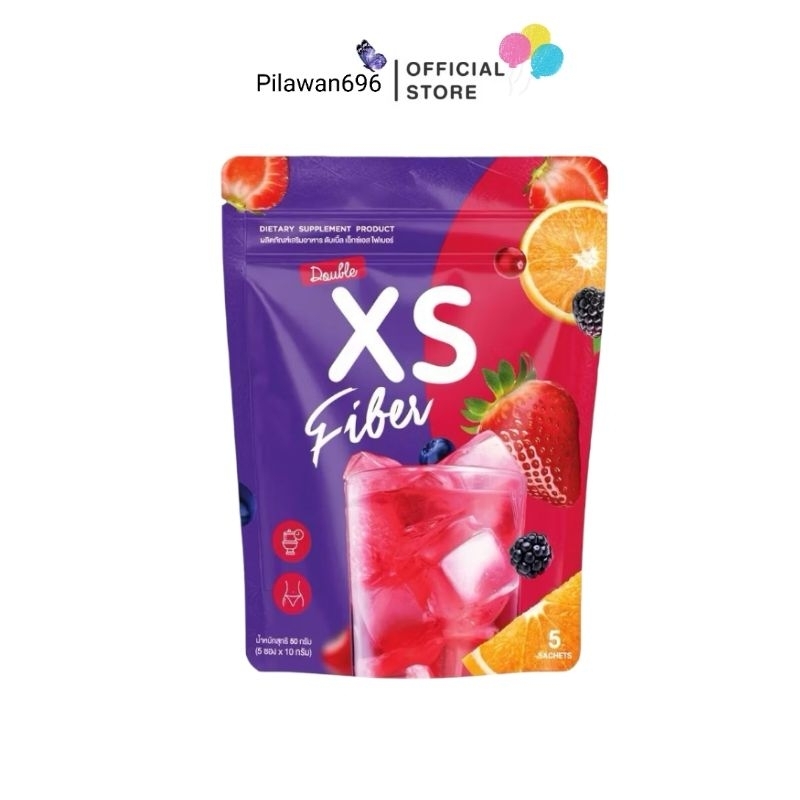 Xs Fiber ไฟเบอร์ ผลิตภัณฑ์เสริมอาหาร Xs Fiber ไฟเบอร์ 1 กล่อง หนึ่งห่อ5ซอง