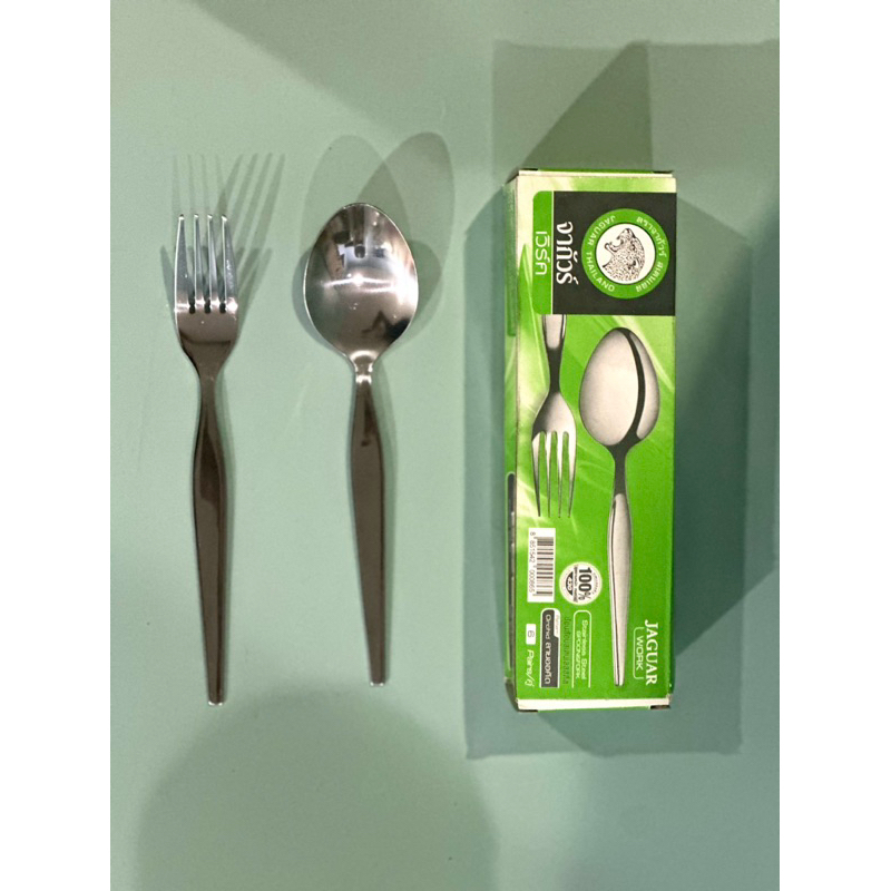 ช้อนส้อม ตราจากัวร์ 6คู่/กล่อง ช้อนส้อมสแตนเลส Jaguar