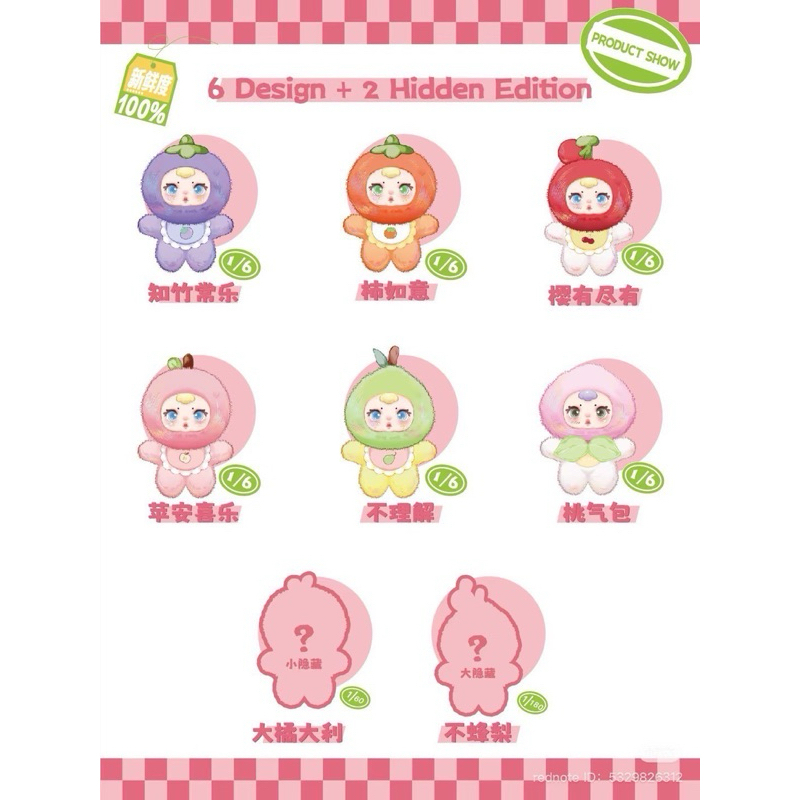 [สินค้าพร้อมส่ง] พวงกุญแจตุ๊กตา MM Naitang Fruit แบบจุ่มและเช็คการ์ดนะคะ