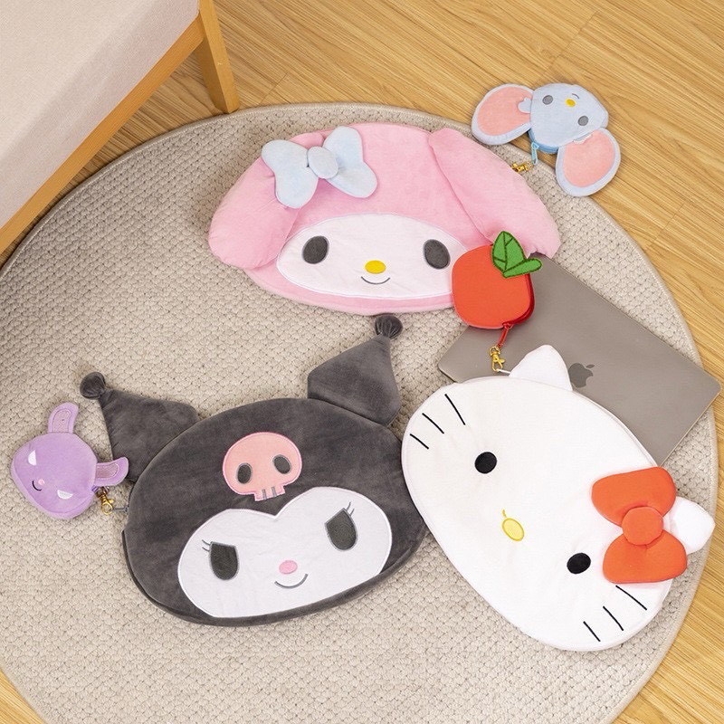 กระเป๋า iPad Notebook กระเป๋าโน๊ตบุ๊ค  Kitty ❤️Kuromi💜 Mymelody🩷 พร้อมกระเป๋าใส่หูฟัง