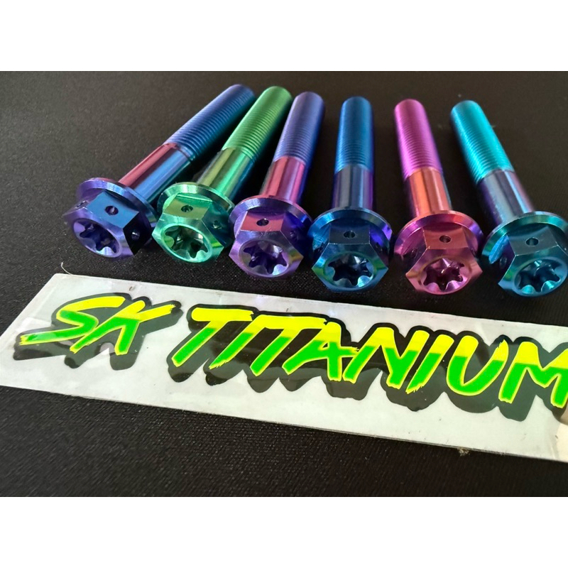 น็อตไทเทเนี่ยมแท้M10*30-60หัวเรซสเปคเจาะ