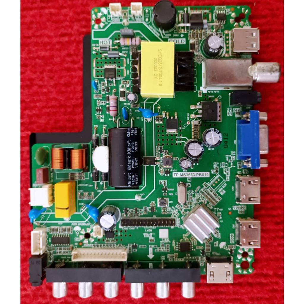 เมนบอร์ดทีวี ยี่ห้อ  ALPHA รุ่น  LWD-325AA พาสบอร์ด TP.MS3663.PB819