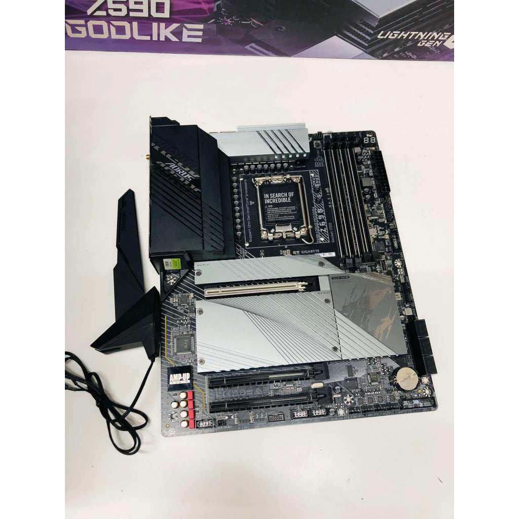 MAINBOARD  1700 GIGABYTE Z690 AORUS ELITE AX wifi ddr4 ไม่มีกล่อง มีฝาหลัง เสาwifi ประกันร้าน
