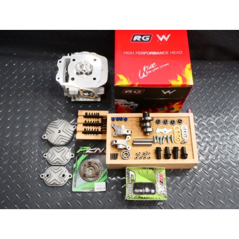 ฝาสูบ4วาล์ว RG พร้อมเซทหลังวาล์ว camช่างกอ168 พร้อมเฟืองปรับองศาPKN พร้อมจิกเบ้า57/59/60/64/65/66/67
