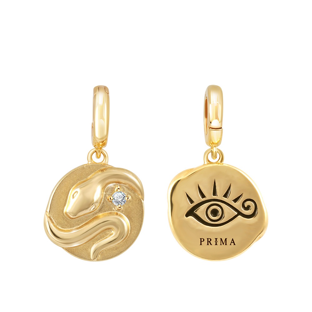 PRIMA จี้ประดับเพชรตัวเรือน 9K สี Yellow Gold ปีมะเส็ง Zodiac Charms Collection 991P0136-01 (เฉพาะจี้ไม่รวมสร้อย)