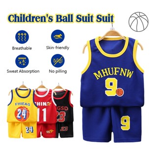 เสื้อกล้ามเด็ก ชุดกีฬาเด็ก เสื้อบาสเก็ตบอลเด็ก ผู้ชาย แขนสั้…