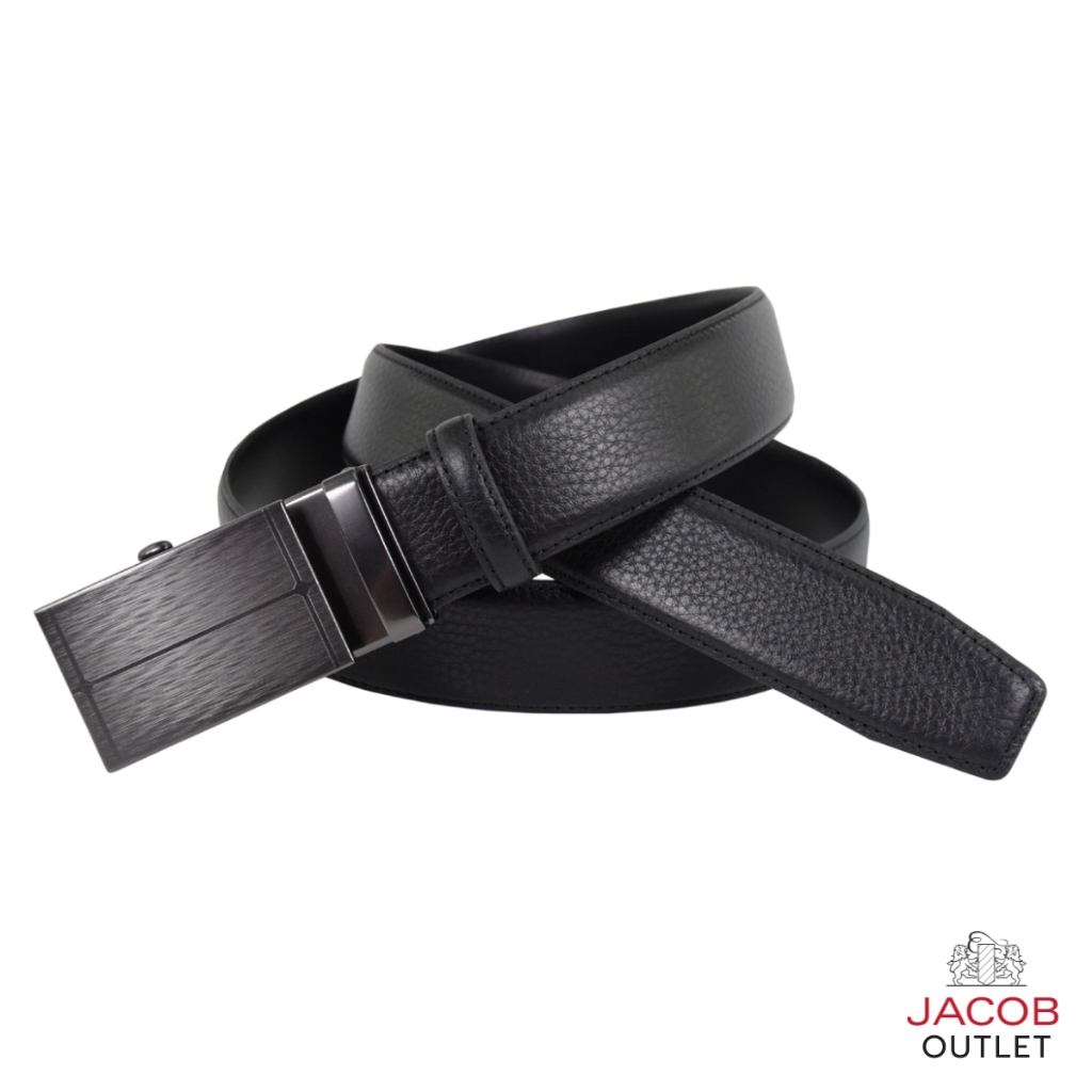 JACOB เข็มขัดหนังนิ่ม สีดำคลาสสิก - รุ่น 52198
