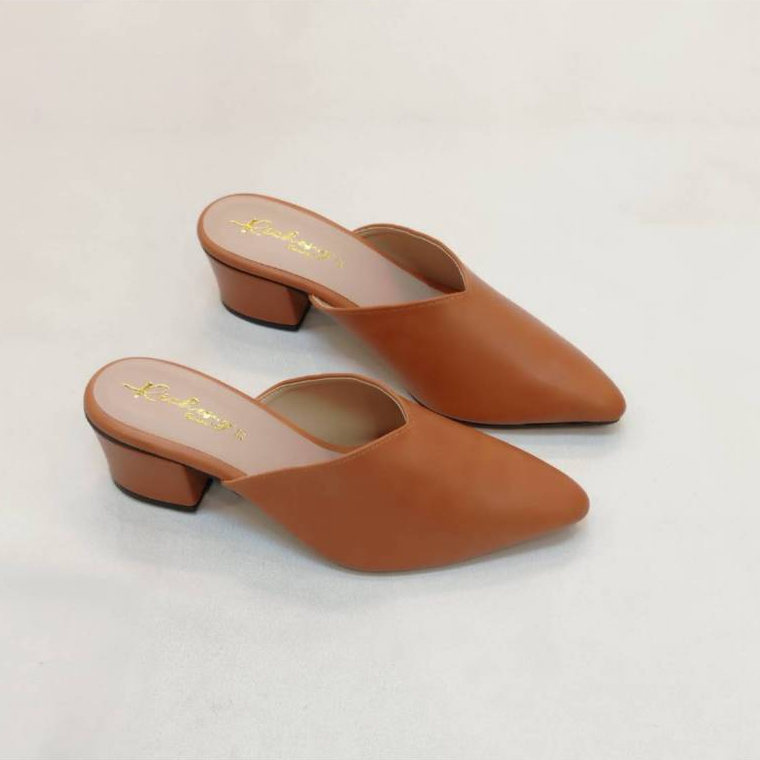 รองเท้าส้นสูง 2 นิ้ว หัวแหลมใส่ทำงานได้ หัวแหลม เปิดส้น ใส่สบาย ไม่กัดเท้า ทำในไทย รุ่น CY9001 - รูปที่ 6