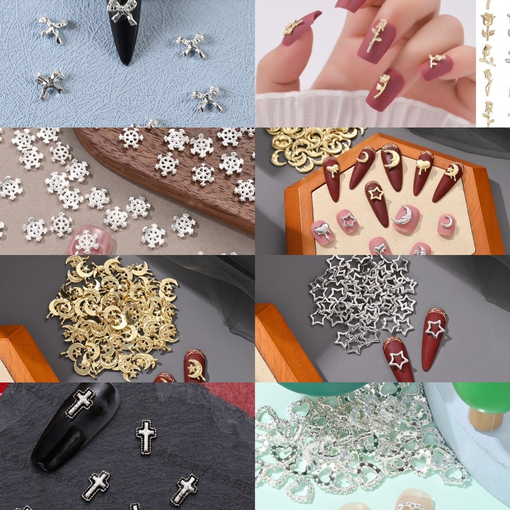 อะไหล่โลหะ ติดเล็บ ดาว หัวใจ  น้ำแข็ง กุหลาบ ตกแต่งชิ้นงานdiy