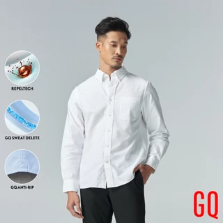 GQ Perfect Oxford™ Shirt​ เสื้อเชิ้ตบุรุษ จีคิว ออกฟอร์ดแขนยาว ​สีขาว