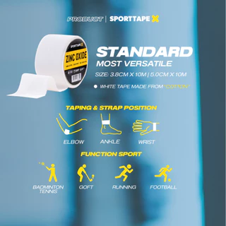 Sporttape Rigid Zinc Oxide Tape เทปล็อคข้อ เทปผ้าล็อค ฉีกง่าย สำหรับนักกีฬา (ขนาด 1 / 1.5 / 2 นิ้ว)