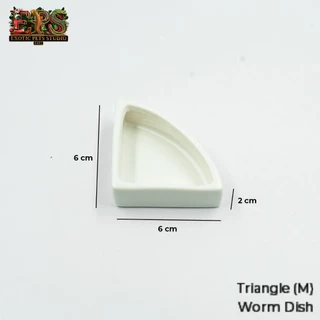 ถ้วยกันหนอนไต่ ถ้วยใส่อาหารสัตว์ แบบกลม/เข้ามุม ชามใส่หนอน สำหรับสัตว์เลื้อยคลาน มีหลายขนาด