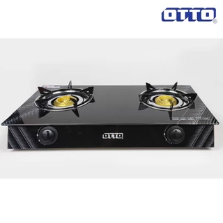 OTTO เตาแก๊สหัวคู่หน้าคริสตัล รุ่น GS-890A ทองเหลืองคู่ เตาแก๊สสองหัว เตาแก๊สกระจกออตโต