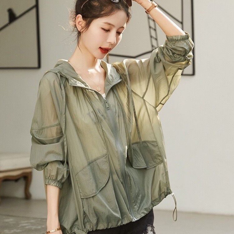 ccshop.เสื้อแจ็คเก็ตกันแดดเกาหลีฤดูร้อนใหม่หลวมบางเสื้อผ้ากันแดด