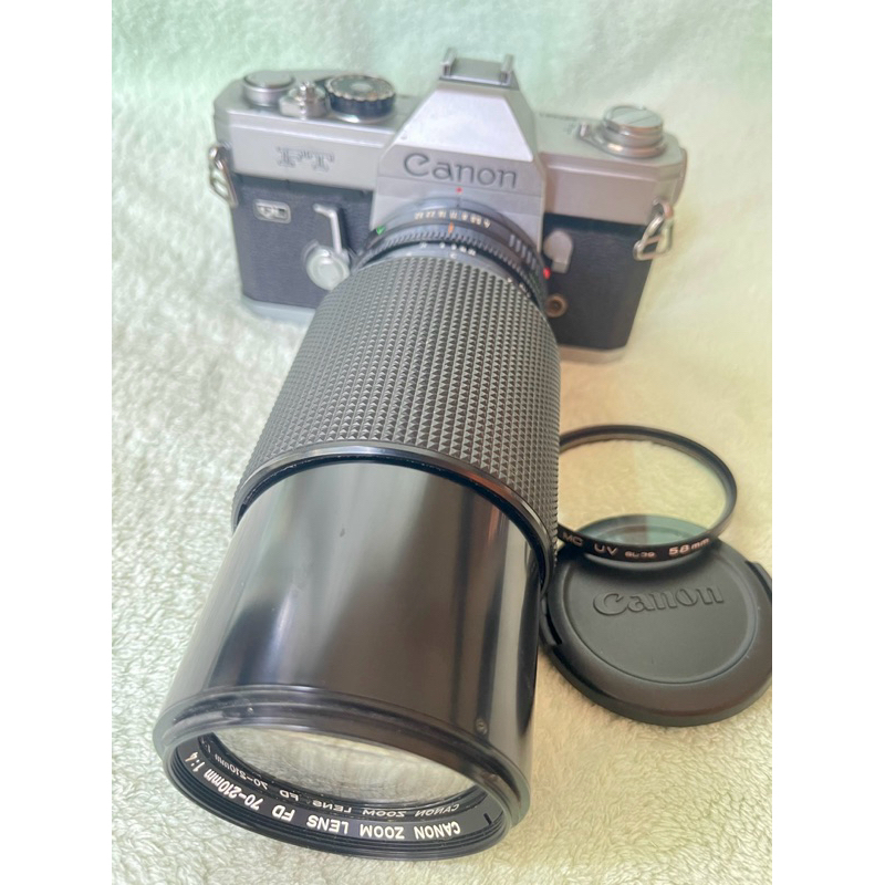 กล้องฟิล์ม Canon FT พร้อมเลนส์ canon zoom FD 70-210mm. f4 มือ2 made in Japan