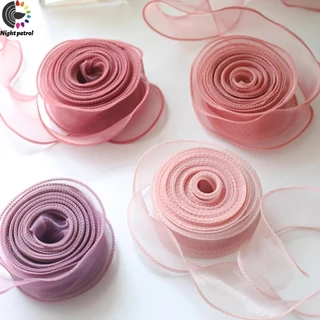 ม้วนริบบิ้นผ้าซาติน 40mm เกาหลี ผ้าชีฟอง มีหลายสี ริบบิ้นห่อข ริบบิ้นห่อข DIY ของตกแต่งของขวัญ